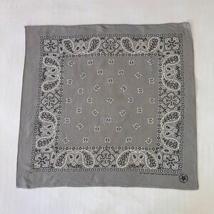 Vintage Wamcraft Grey Bandana 1980s Paisley 100% Cotton Made in USA RN 14193